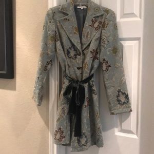 CAbi Blue Guinevere Tapestry Brocade Coat